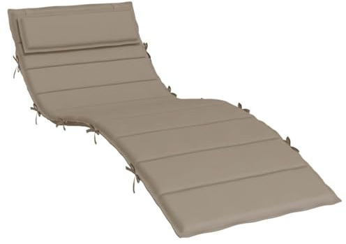 vidaXL Sonnenliegen Auflage, Liegenauflage Outdoor, Polster Auflage für Gartenliege Liegestuhl, Polsterauflage, Taupe 180x60x4cm Oxford-Gewebe