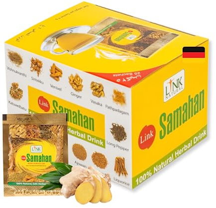 Link Natural Samahan Tee – Direktversand aus Deutschland – 100% Authentischer Ayurvedischer Kräutertee – 25 Beutel (100g)