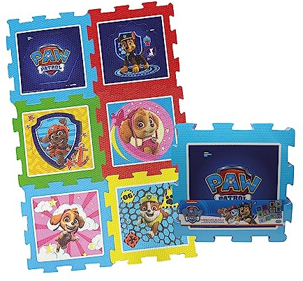 Paw Patrol - Tappetone Puzzle 6 Mattonellecon Figure EstraibiliMisura Mattonella 30.5 * 30.5 cm