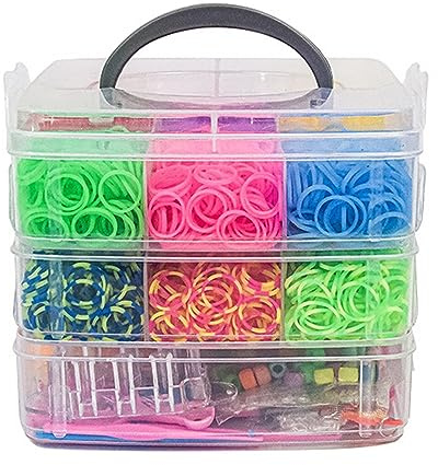 Colcolo Kits de pulseras de bandas de goma, juego de pulseras de bandas de goma, bandas de goma de telar bandas de telares de goma coloridas para niños, s
