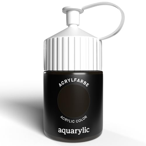 Aquarylic Hochpigmentierte Acrylfarbe Künstlerqualität - Cremige Konsistenz, Lichtecht, Vegan - Hergestellt in Österreich (Acrylfarbe - 120ml Flasche, Sepia)