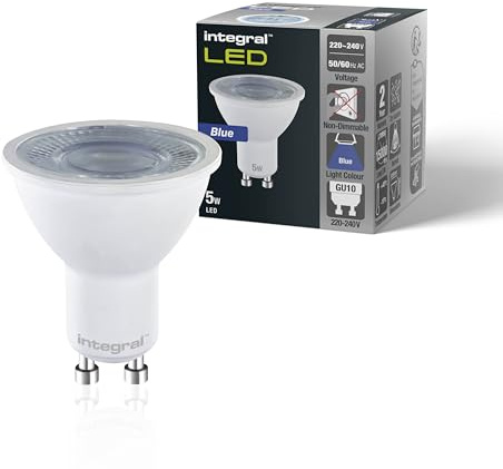 Integral GU10 LED 4er Pack | LED GU10 | Blaue LED Spot | Blue LED | 5W (entspricht 50W), 40° Abstrahlwinkel - Für Displays, Restaurants, Hotels, Gärten und Stimmungsbeleuchtung