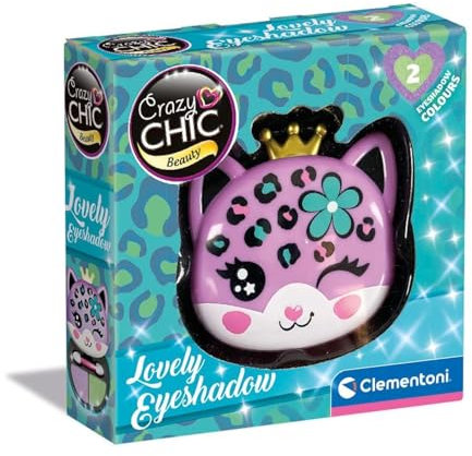 Clementoni- Crazy Chic-Lovely Eyeshadow: Leopardo-Trousse Ombretti, Trucchi Sicuri E Anallergici, Set Cosmetici Bambine 6 Anni, Facilmente Lavabile con Acqua, Multicolore, 18822