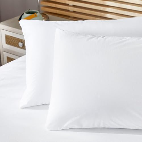 Funda de Almohada - Hipertranspirable, Impermeable, Extrasuave, Cierre con Cremallera (90_x_45_cm (Pack de 2))