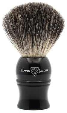 Edwin Jagger 1EJ336 Classic Pure Badger Hair Handmade Peeling Rasierpinsel für hochwertigen Schaum mit Rasiercreme oder Rasierseife für Damen und Herren (Ebenholzimitat)
