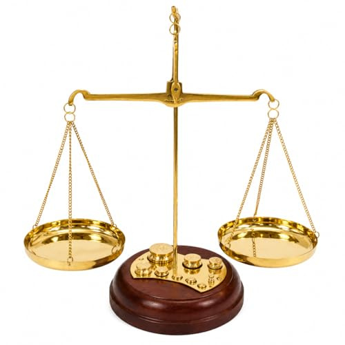 Traditionelle Goldschmiedewaage (Tarazu) Schaustück Messing Waage Balance Gerechtigkeit Gesetz Waage Dekoration Vintage Apothekerwaage – Kleine Messing-Waage