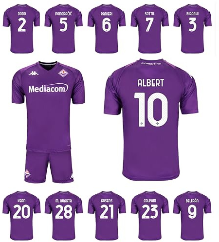 Kappa Completo Gara Maglia Home Fiorentina 2024/25 Personalizzabile con Nomi e Numeri Nico Belotti Biraghi Beltràn