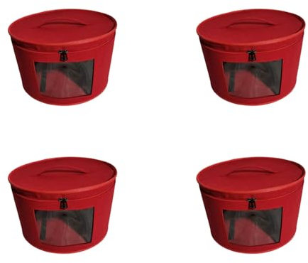 Janasiba 4X Hutschachtel Organizer Runde Hutschachteln Faltbare Hut Aufbewahrungstasche mit Staubdichtem Deckel GroßE Hut Aufbewahrungsbox Hutschachteln D