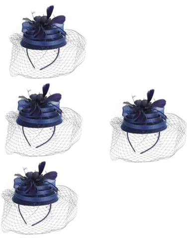 4 Pièces chapeau de thé pinces cheveu Bandeau accessoires de thé pour femmes chapeaux accessoires pour cheveux casquettes coiffure de banquet Couvre-chefs de banquet abs FRCOLOR