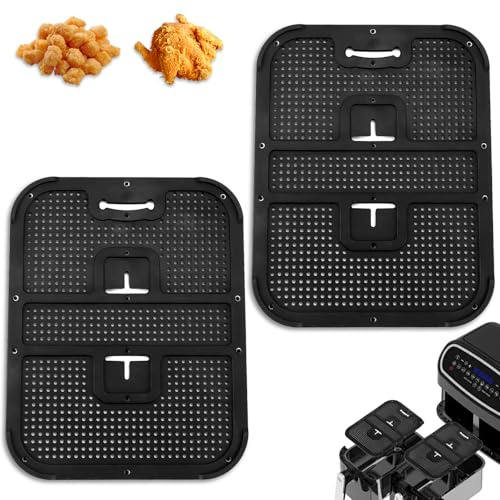 2 Stück Wiederverwendbar Silikon Spritzschutz, Silikonform Heißluftfritteuse Spritzschutz für Ninja Foodi Max Dual Zone AF400EU, Spritzschutz für Fritteusen zum Schutz von Heizspiralen und Gebläsen