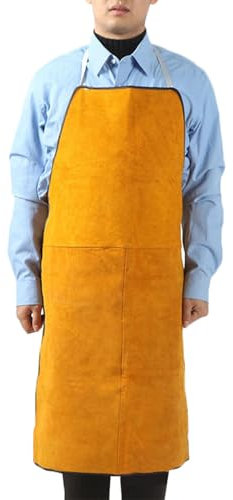 Bvizyelck Leather Welding Apron, Heavy Duty Work Apron, Flame Resistant Welding Work Apron, Woodworking Apron For Men Women, Heat Resistant Workshop Apron For Welders And Blacksmiths