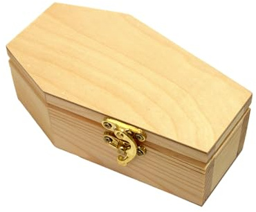 Wooden World - Halloween-Dekoration Holzsarg, Halloween-Süßigkeitenbox, gotische Dekoration, Tier-Sarg - zum Decoupage - 30 cm