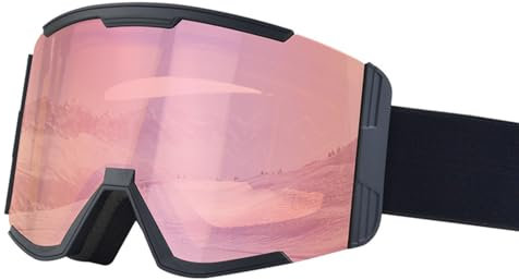 Zdprkqzvz Protections Schneebrille mit Anti-Beschlag-Gläsern, große Skating-Brille, Skibrille für Herren und Damen, Schneebrille