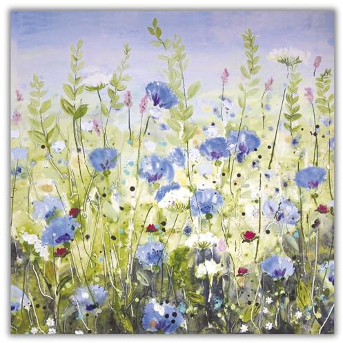 Noel Tatt Blank Notecards Pack of 6 - Blank Notecards for All Occasions - Floral Wildflower Meadow Artistic Design - Eco-Friendly Blank Cards Multipack with Envelopes