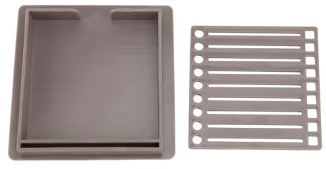 CHEOTIME Haftnotiz-Halter, Haftnotiz-Spender mit Schablone, transparenten Rahmen, Haftnotiz-Vorlage und Organizer-Box für 7,6 x 7,6 cm große Notizblöcke (Braun)