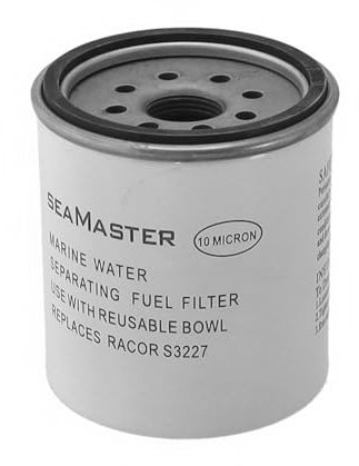 wellenshop Benzinfilter mit Wasserabscheider 10 mm Anschlüsse, Kraftstofffilter für Boote mit Innenborder & Außenborder bis 340 L/h Größe Ersatzfilter