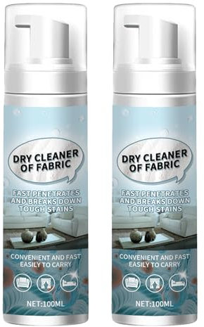 Espuma de Limpieza en Seco para Sofá,Spray para Limpieza en Seco de Tejidos,Quitamanchas para Tela de Sofá,Agente de Limpieza en Seco,Spray Limpiador para Sofa de Tela 100ML*2PC