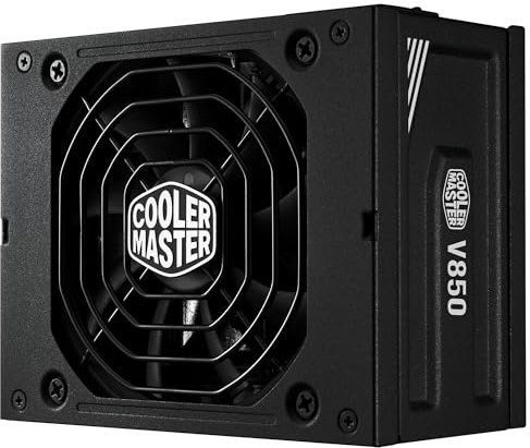 Cooler Master V850 SFX Gold ATX 3.1, UK Plug - 850W 80 PLUS Gold, Fully Modular Power Supply Unit, SFF/mini-ITX PSU, 92mm FDB Fan, PCIe 5.1 Cable, SFX-to-ATX Bracket, 10-Year Warranty