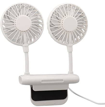 Moniteur de Ventilateur électrique, Portable sur Ventilateur de Bureau avec Deux Ventilateurs, Ajustement à 360 °, 3 Vitesse du Vent, Opération Usb, Opération Silencieuse,