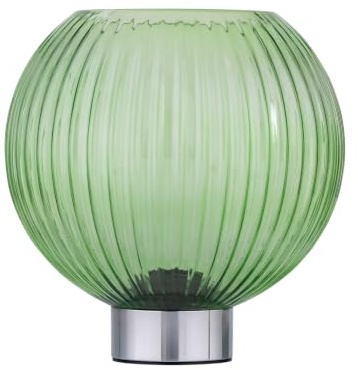 Betchley - Battery Operated Chrome Lamp with Green Glass