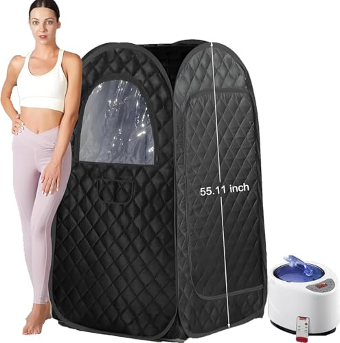 Sauna Tent for Home Sauna Box for Relaxation Detoxification Portable Steam Sauna Room with Steamer, 9 Levels