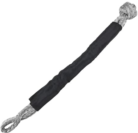 Cuerda sintética de grillete suave de 43 libras con funda protectora, cuerda de recuperación de cabrestante resistente para todoterreno, SUV, ATV, remolque, coche, vela (trapo)
