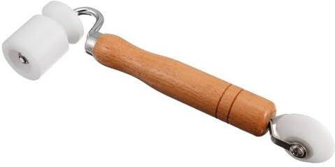 NIYANGLE Seam Roller Wooden Handle and Roller Wheel for Smooth Vinyl and Film, Enhances Adhesion and Safe to Use, for Wallpaper and Home Decoration, White Construction Tool