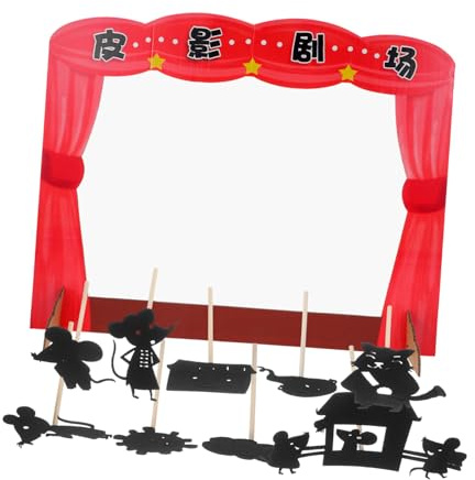 LRXIYODE Jeu de Marionnettes D’Ombres Chinoises Éducatif Garçon et Filles Kit DIY Théâtre D’Ombres Chinois Créativité Apprentissage Préscolaire Jeu Familial 1 Set Couleur Aléatoire