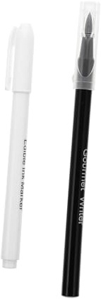 Homoyoyo 2 pièces Stylo de Marquage Alimentaire pour Gâteaux Pointe Fine Portable pour Décoration DIY Marqueur Comestible Léger et Outil de Coloration et Glaçage Précis