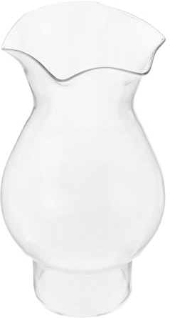 INOOMP Paralume Trasparente in Vetro per Lampada a Olio da 3 Cm, Ricambio per Lampada a Cherosene Vintage Bordi Arrotondati, Adatto a Lampade Antiuragano da Parete