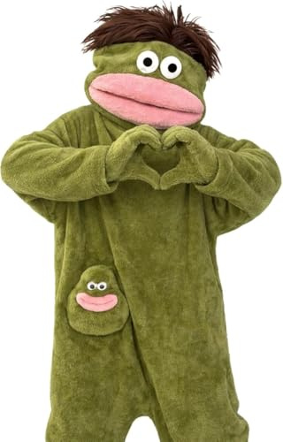 ZUMME Silly Onesie Pajamas. Grenouillère Monstre Grande Bouche en Polaire Corail Ultra-Douce, pour Adultes, Pyjama Intégral Chaud et Drôle pour Anniversaire et Carnaval.