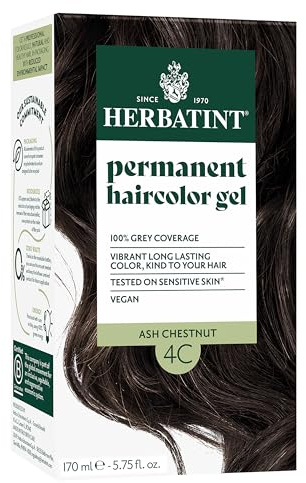 Herbatint Permanentes Pflanzliches Haarfärbegel (4c - Asche-Kastanie) 1 Oder 2 Anwendungen