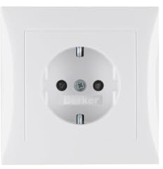 Berker SCHUKO-Steckdose pws/gl 47228989 mit Abdeckplatte S.1 Steckdose 4011334277316