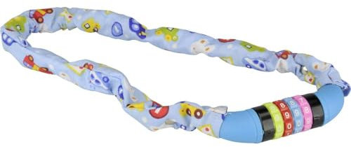 FISCHER 85895 Kinder Kettenschloss Zahlen Boys, Länge: 65 cm, Blau - Autos