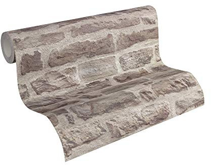 A.S. Création Vliestapete Best of Wood`n Stone 2nd Edition Tapete in Stein Optik fotorealistische Steintapete Naturstein 10,05 m x 0,53 m beige grau Made in Germany 319441 31944-1