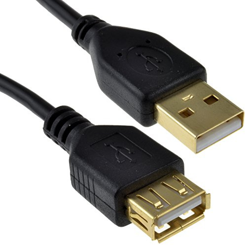 kenable USB 2.0 Extension Cable Gold 24AWG High Speed A Male to A Female Lead Black 5m