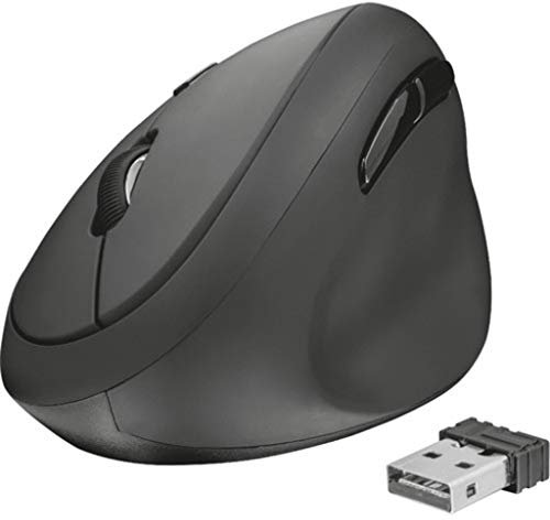 Trust Orbo Mouse Wireless con Design Ergonomico Verticale, Nero
