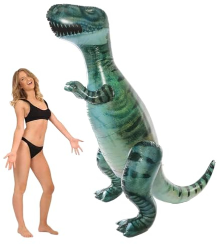 Giant Inflatable T-Rex - Pack of 1-6ft/1.8m Tall Blue Blow-Up Dinosaur - Fun Event Prop Outdoor Inflatable Display Kids Jurassic Birthday Party Decoration