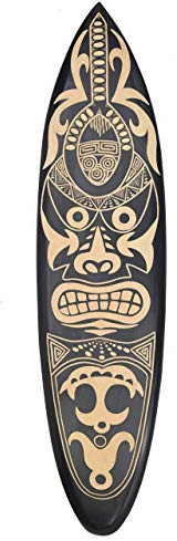 Interlifestyle Maori Tribal Deco surfbräda trä 100 cm surfare deco surfbräda Polynesien