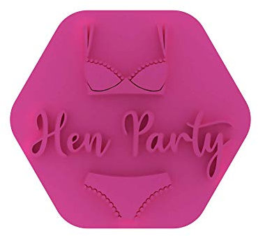 LissieLou Bra and Knickers Hen Party Cookie Stamp Hen Bridal Bachelorette Party Theme Icing Fondant Embosser - Light Pink