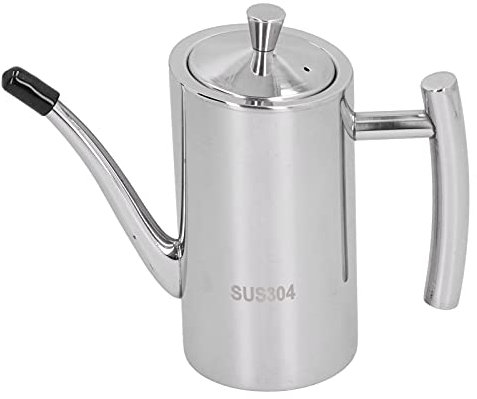 Edelstahl Oil Dispenser Flasche, Olivenöl Pourer Stopper Pot Sojasauce Essig Cruet Drizzler Ölbehälter Küche Speiseöl Behälter Ölkännchen mit Stopfen Ölflasche für Kochen Küche Restaurant BBQ (500ml)
