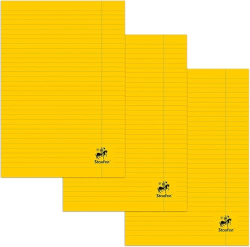 Contura FolioDiarie - DIN A4, 3 Blöcke à 40 Blatt, liniert | Lineatur 21 (8mm liniert mit roter Randlinie), 80 g/m² Papier extraweiß, modernes Design