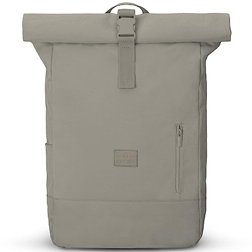Johnny Urban Rolltop Rucksack Damen & Herren Desert Grey - Robin Large - Tagesrucksack mit 16 Zoll Laptopfach - Recyceltes PET - 18-22L - Wasserabweisend