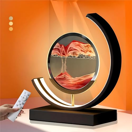 Pittura di Sabbia Che Scorre, Immagine Dinamica Con Luce Notturna a LED, Clessidra 3D, Movimento in Sabbia per Decorazioni la Casa L'Ufficio