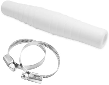 Baumaxxe ABS Schlauchverbinder 32-38mm mit Schlauchschellen I Doppeltülle Schlauchanschluss 1 1/4 bis 1 1/2 Zoll Poolschlauch Teichschlauch Gartenschlauch I Doppelstecker Verlängerung I bm206