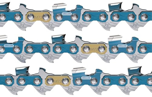 Oregon Lot de 3 chaînes de tronçonneuse SpeedCut M72 pour barre de 45,7 cm - 72 maillons d'entraînement - Compatible avec Husqvarna, Dolmar, Jonsered et plus encore | SpeedCut Lot de 3 chaînes de tronçonneuse de rechange compatibles avec Husqvarna, Dolmar, Jonsered et plus encore