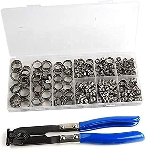 Pinzas de hierro, alicates, tenazas de carpintero, herramientas 171PCS / Bo Abrazadera de aro de acero inoxidable de varios tamaños Abrazadera de manguera Juego de acero inoxidable Abrazadera de tuber