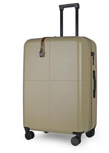 JLY Large Check-in Suitcase, Spinner Wheels, Expandable, Olive Green | TSA lock, X-strap, telescopic handle, mesh pocket, expandable zip, ideal for 7-14 day trips, 4.86kg