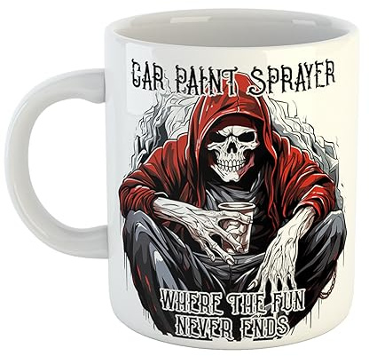 Car Paint Sprayer Where The Fun Never Ends Mug Skeleton Fun Gift 11 oz Ceramic Mug