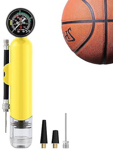 Teksome Luftpumpe für Bälle – Kompaktes Manometer Ballpumpe | Übungsballzubehör Aufblasgeräte für Fußball, Basketball, Fußball, Volleyball, Wasserball